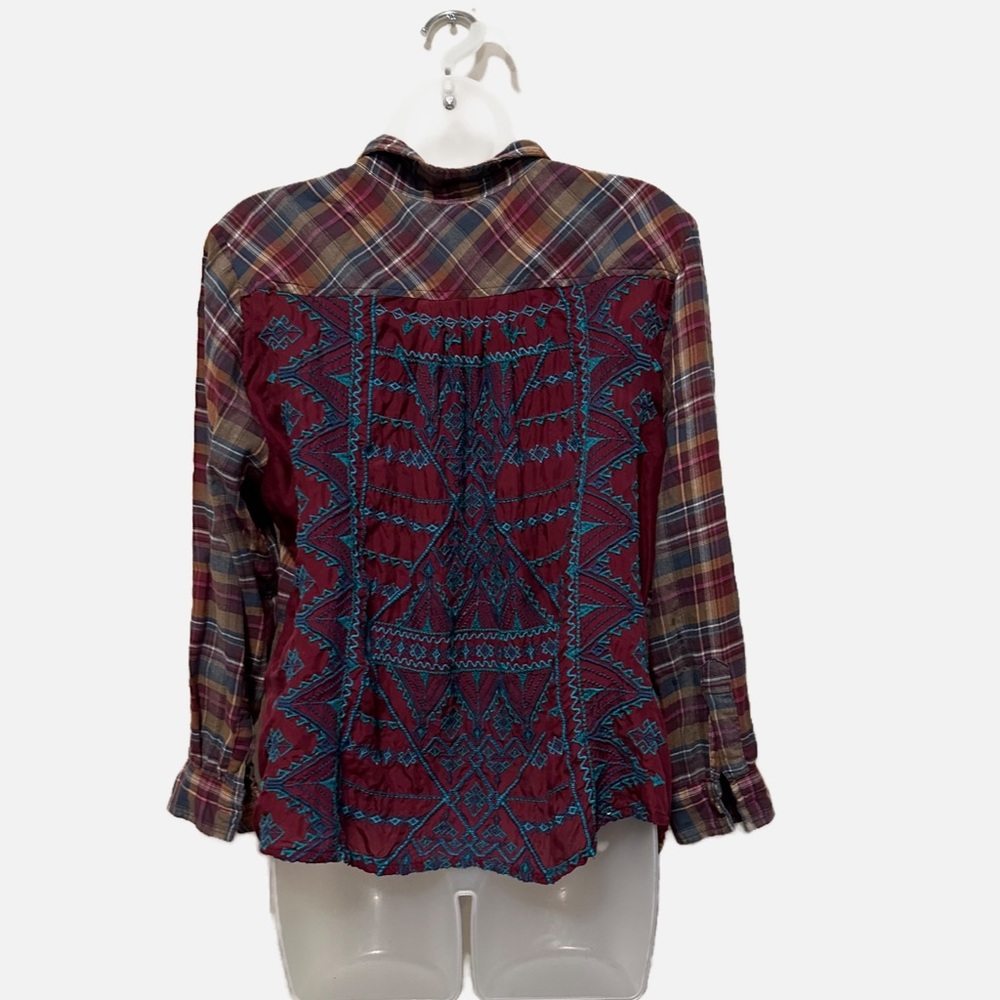 3j Workshop Johnny Was Button Down Plaid Top - image 3